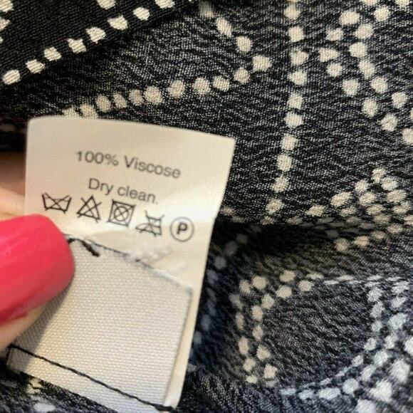 Madewell Black Primal Print 3/4 Sleeve Tunic Blouse Small - Picture 4 of 12